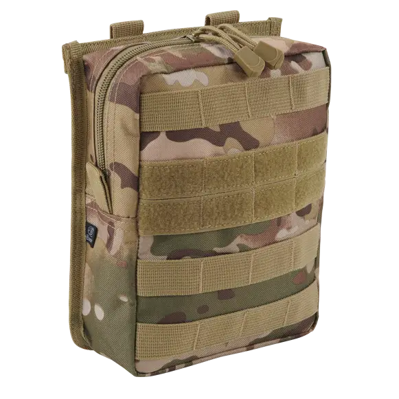 Molle Pouch Cross made from durable 600DEN polyester, featuring PALS fastening loops, high-quality zipper, and internal pockets for organization.