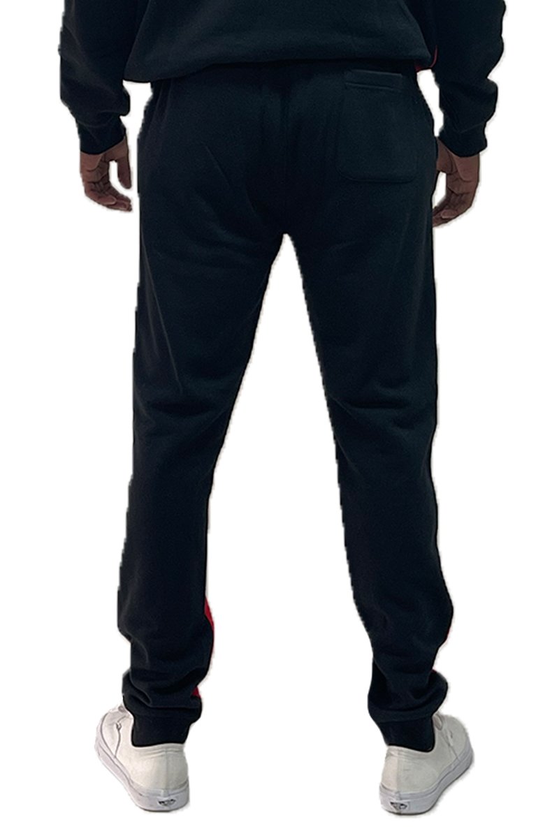 A pair of stylish Mono Sweat Pants featuring an elastic waist and ribbed ankle cuffs, made from a soft cotton-polyester blend.