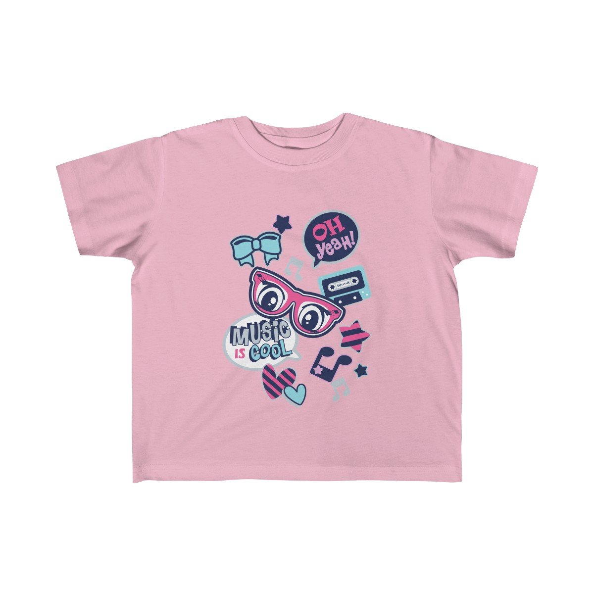 A soft and stylish Music is Cool Toddler Girls Tee featuring a durable print, perfect for active toddlers.