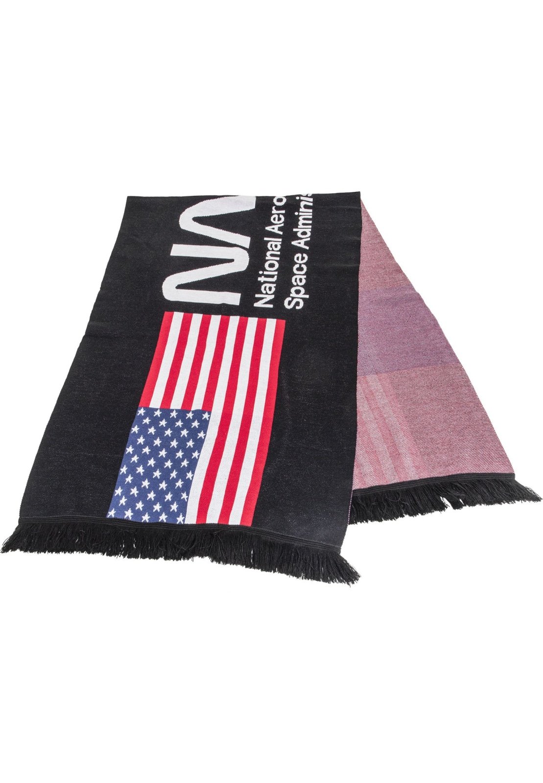 A cozy NASA Big Scarf made from 100% polyacryl, featuring the iconic NASA logo in a stylish design.