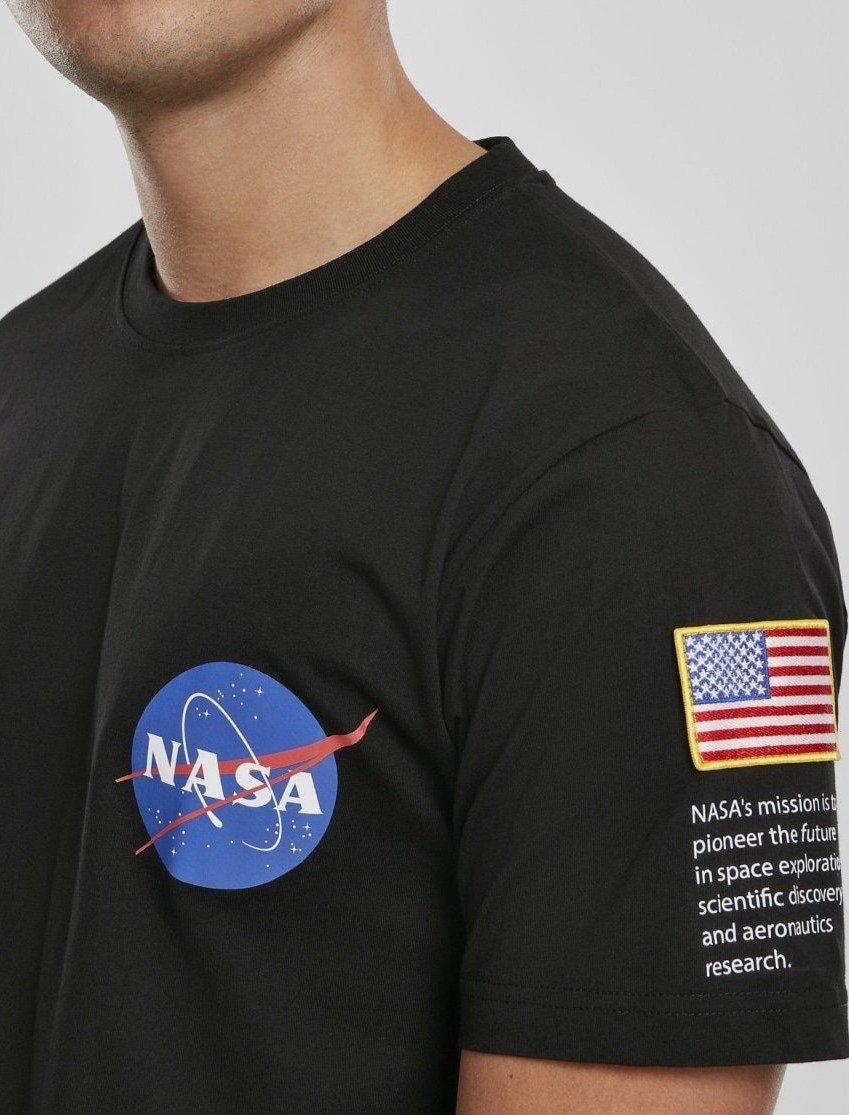 NASA Insignia Logo Flag Tee made of 100% cotton, featuring the iconic NASA logo in vibrant colors.