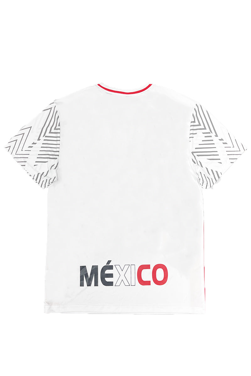 National Mexico Soccer Jersey featuring an embroidered chest patch, made from 98% polyester and 2% spandex, perfect for fans.