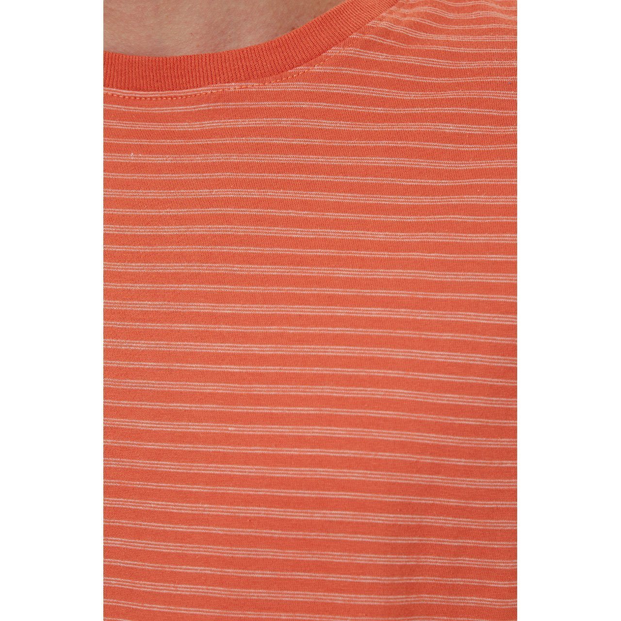 Nixon Striped Tee featuring thin stripes, short sleeves, and a crew neck design, made from eco-friendly materials.