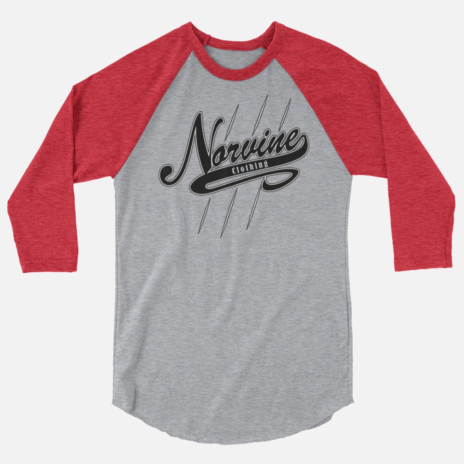 Norvine Baseball Vintage 3/4 Sleeve Raglan Shirt featuring a classic design with contrast sleeves, made from soft cotton blend fabric.