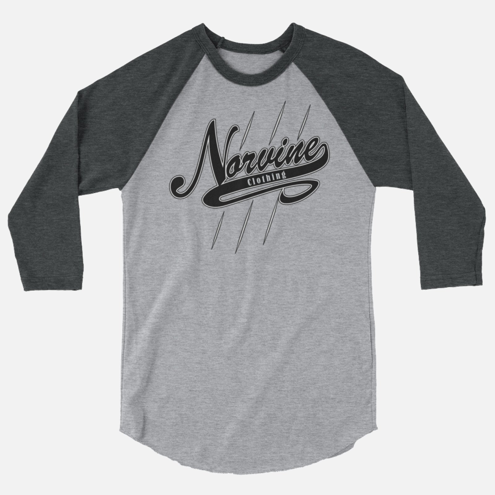 Norvine Baseball Vintage 3/4 Sleeve Raglan Shirt featuring a classic design with contrast sleeves, made from soft cotton blend fabric.