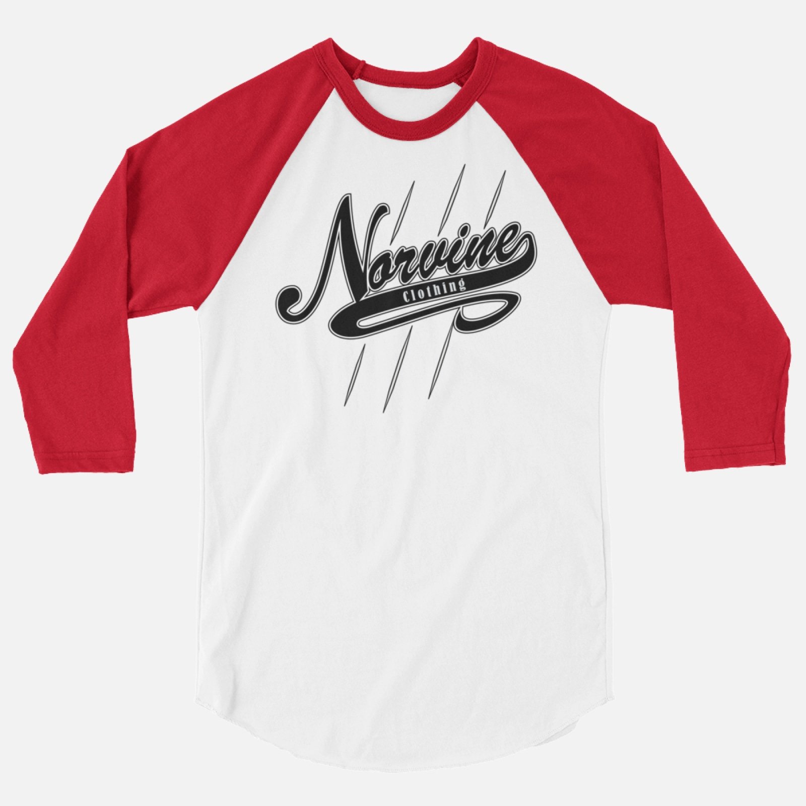 Norvine Baseball Vintage 3/4 Sleeve Raglan Shirt featuring a classic design with contrast sleeves, made from soft cotton blend fabric.