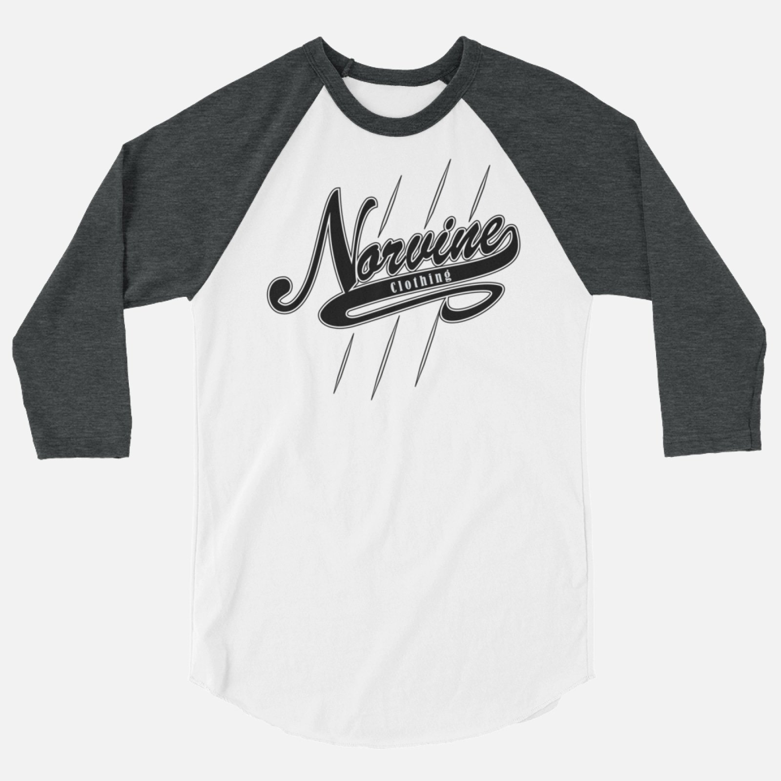 Norvine Baseball Vintage 3/4 Sleeve Raglan Shirt featuring a classic design with contrast sleeves, made from soft cotton blend fabric.