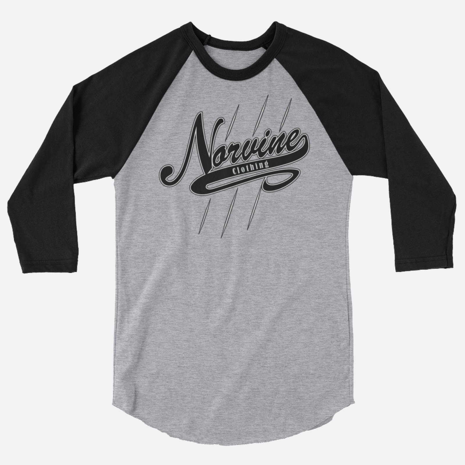 Norvine Baseball Vintage 3/4 Sleeve Raglan Shirt featuring a classic design with contrast sleeves, made from soft cotton blend fabric.