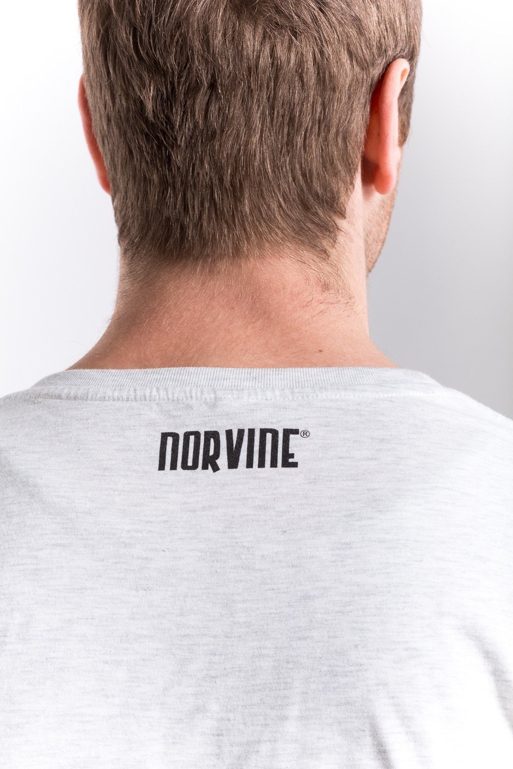 Norvine The Shadow Tee in New Silver, featuring a unisex cut and Norvine logo on the back, made from 100% fine jersey cotton.