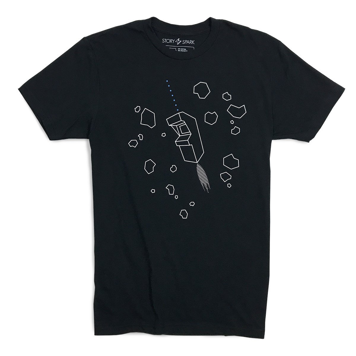 Outplay T-Shirt in black featuring original illustrations, tagless collar, and side-seamed design.