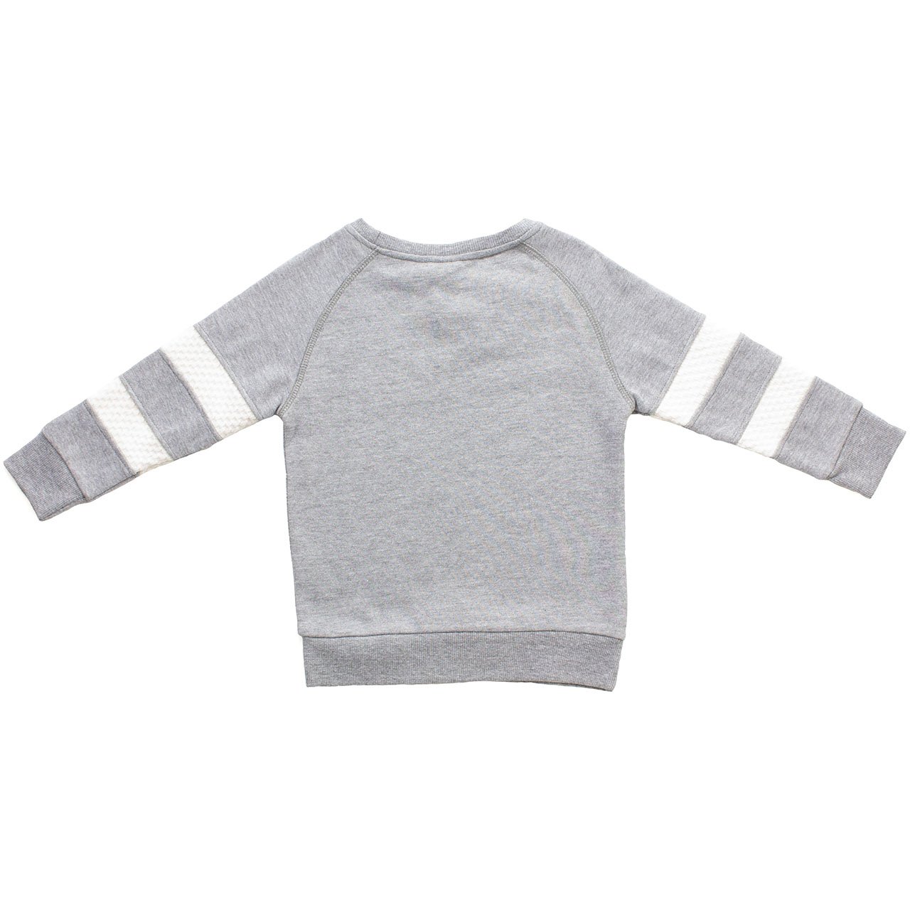 Parker Pullover Toddler in stylish french terry fabric with contrast stripes, perfect for layering in colder months.