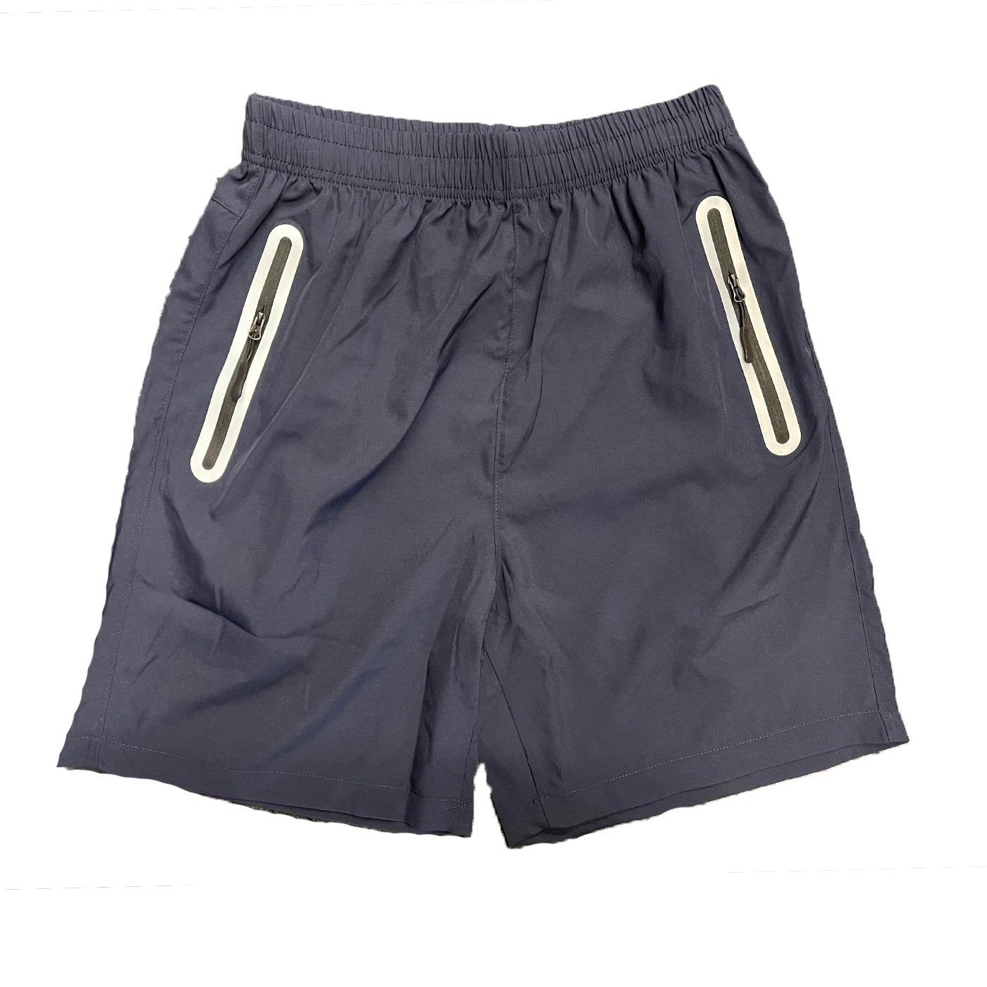 Lightweight PERFORMANCE RUNNING SHORTS featuring zippered pockets and reflective zipper for safety.