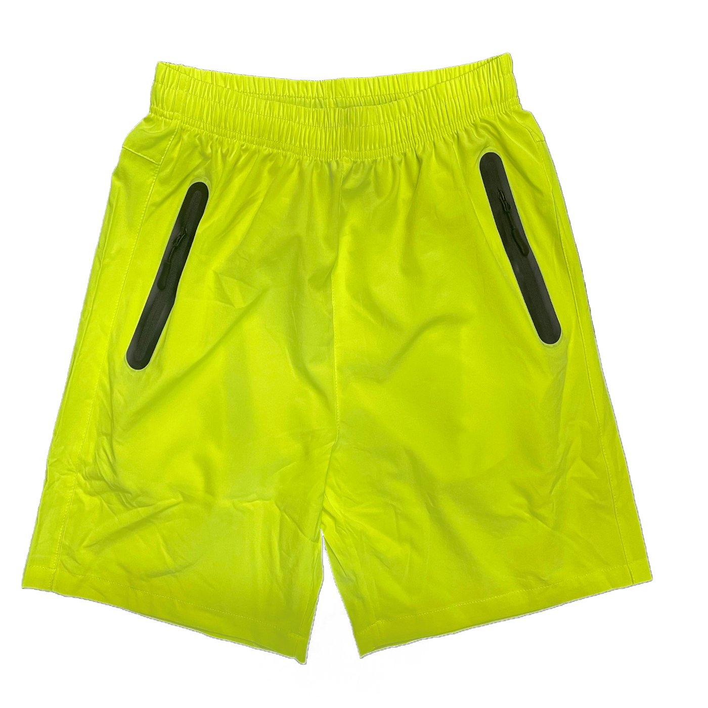 Lightweight PERFORMANCE RUNNING SHORTS featuring zippered pockets and reflective zipper for enhanced safety.