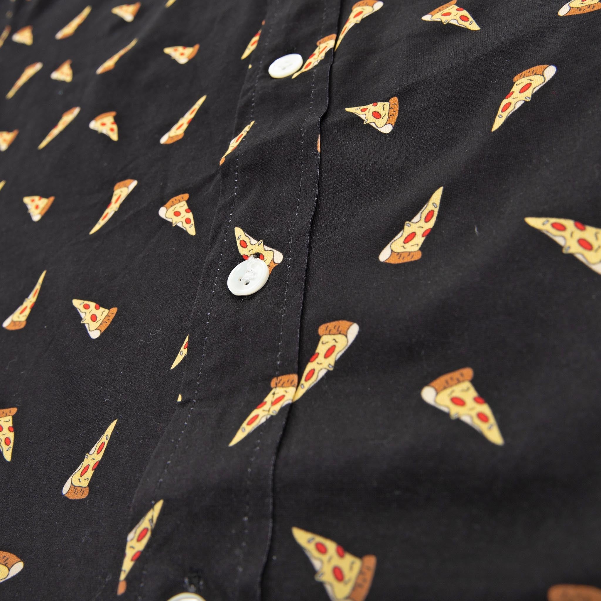 Pizza Cotton Stretch Shirt featuring a button-down collar, chest pocket, and lightweight breathable fabric, perfect for summer wear.