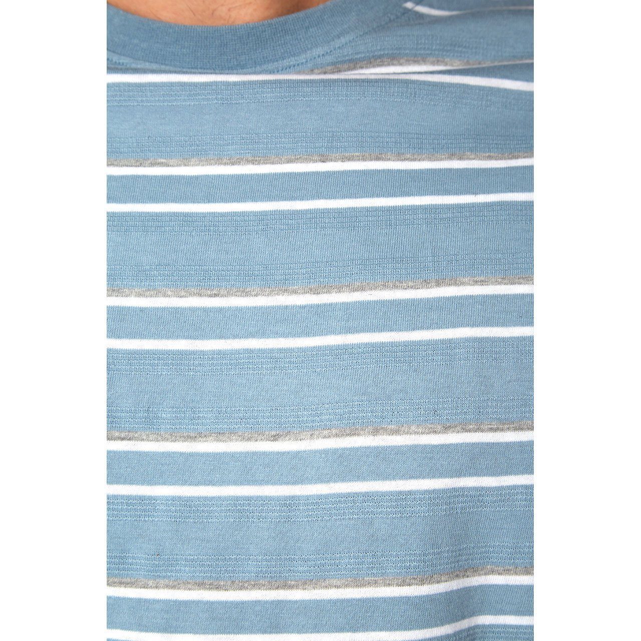 Preston Striped Tee featuring short sleeves and a crew neck design, made from 100% cotton in eco-friendly factory.