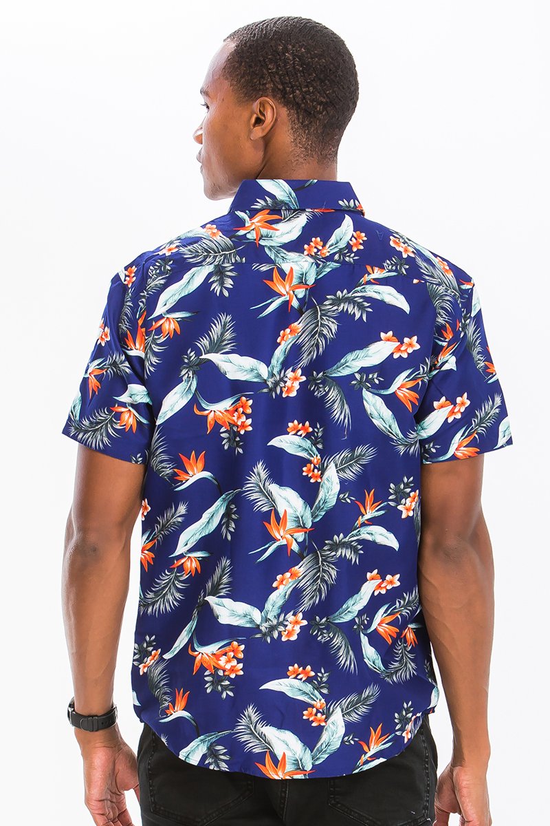 A stylish Print Button Down Shirt featuring a unique digital all-over print, chest pocket, and regular fit, perfect for any occasion.