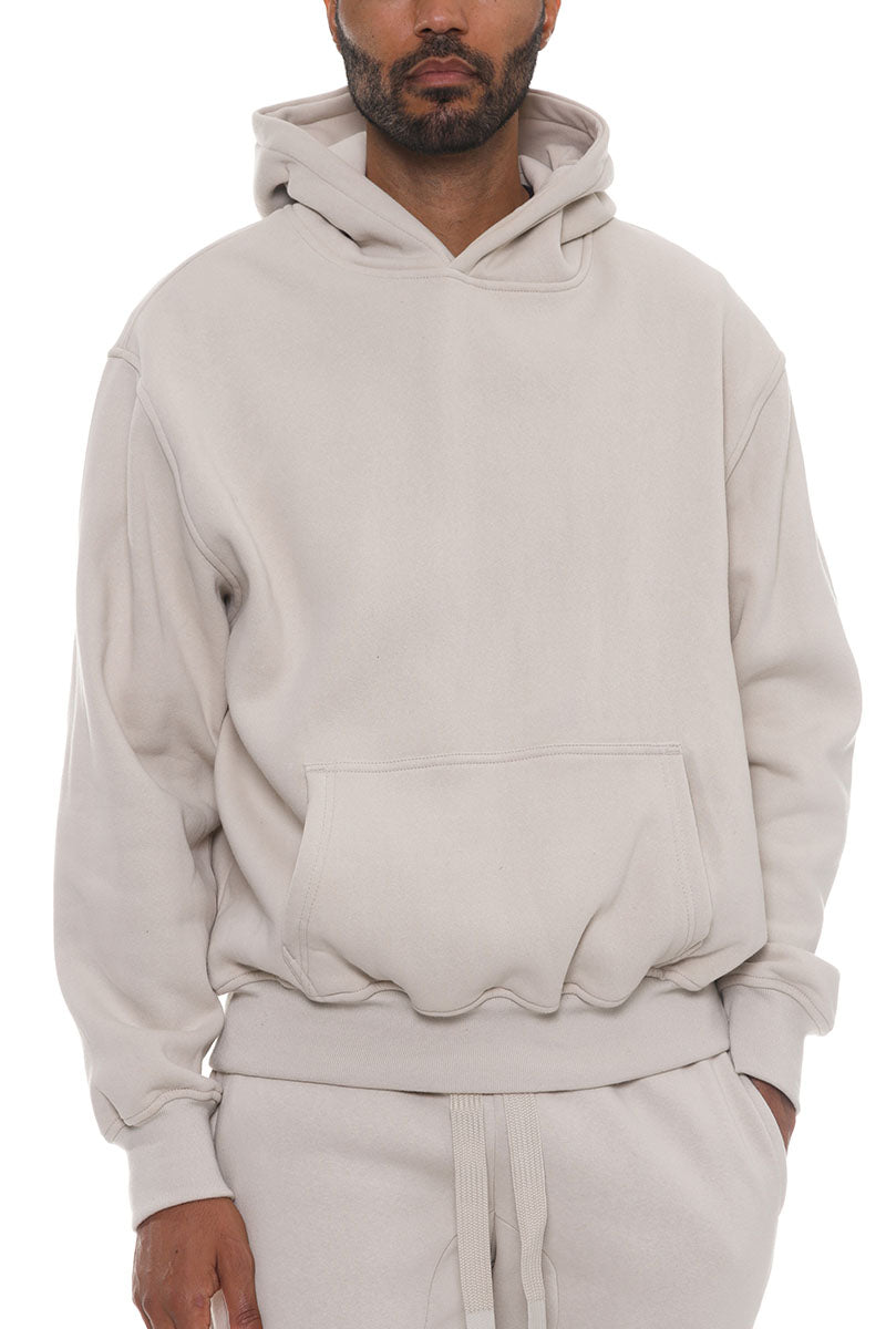 Pro Comfort Cotton Blend Hoodie in a stylish oversize fit, showcasing its luxurious fabric and standard pocket design.