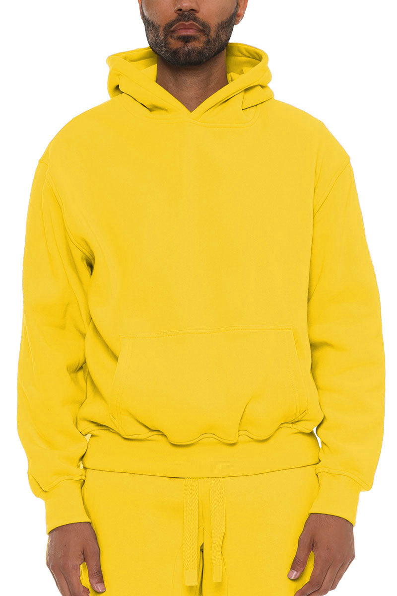 Pro Comfort Cotton Blend Hoodie in a stylish oversize fit, showcasing its luxurious fabric and standard pocket design.