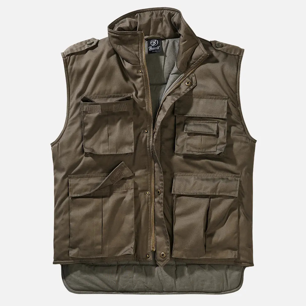 Ranger Tactical Vest featuring multiple pockets, robust metal zip, and comfortable cotton lining, ideal for outdoor activities.