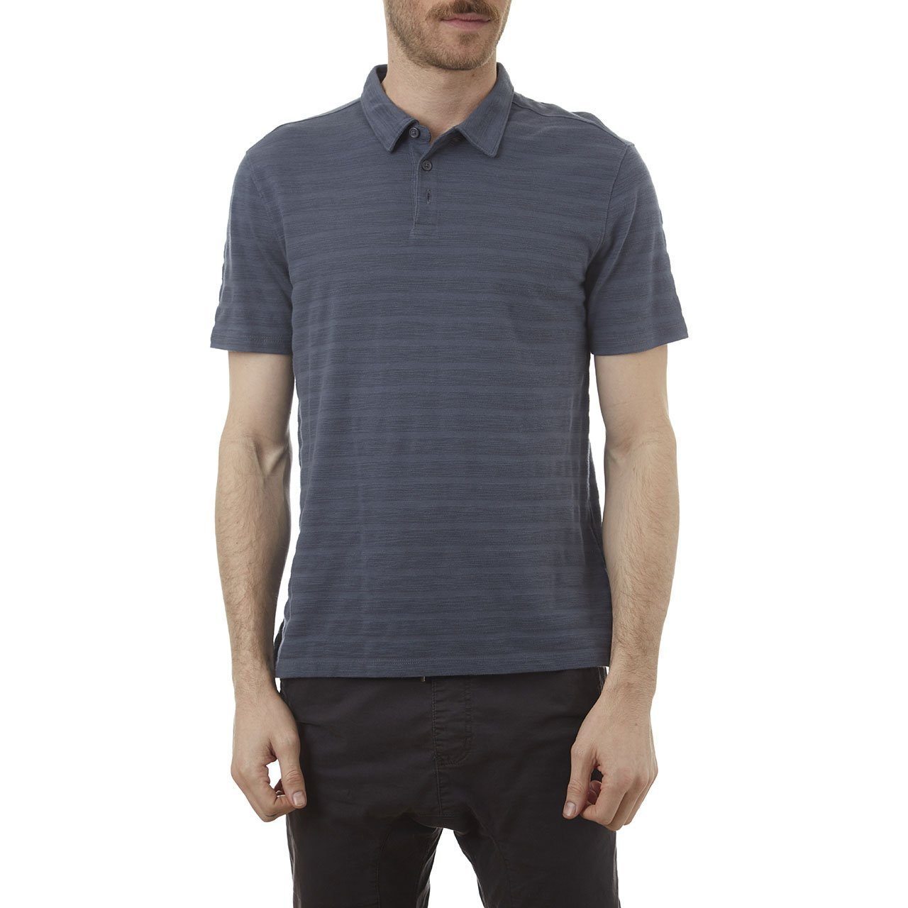 Raymond Polo featuring short sleeves and striped pique design, made from 100% cotton in an eco-friendly factory.