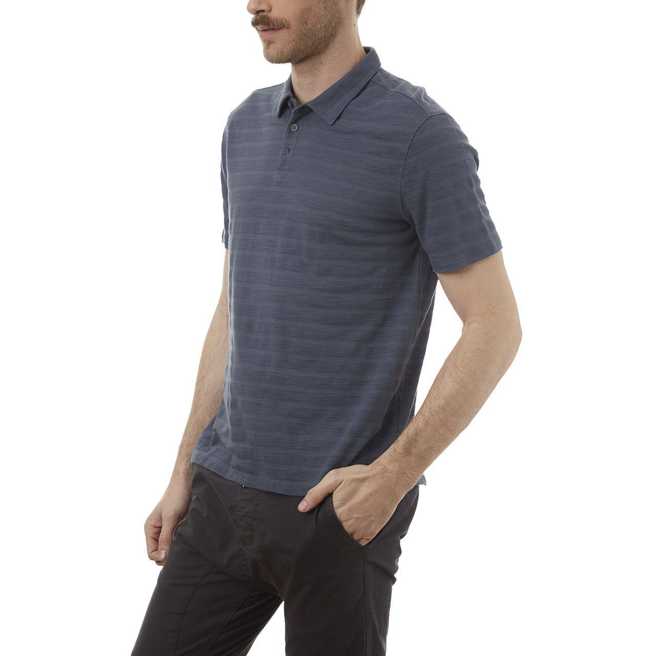 Raymond Polo featuring short sleeves and striped pique design, made from 100% cotton in an eco-friendly factory.