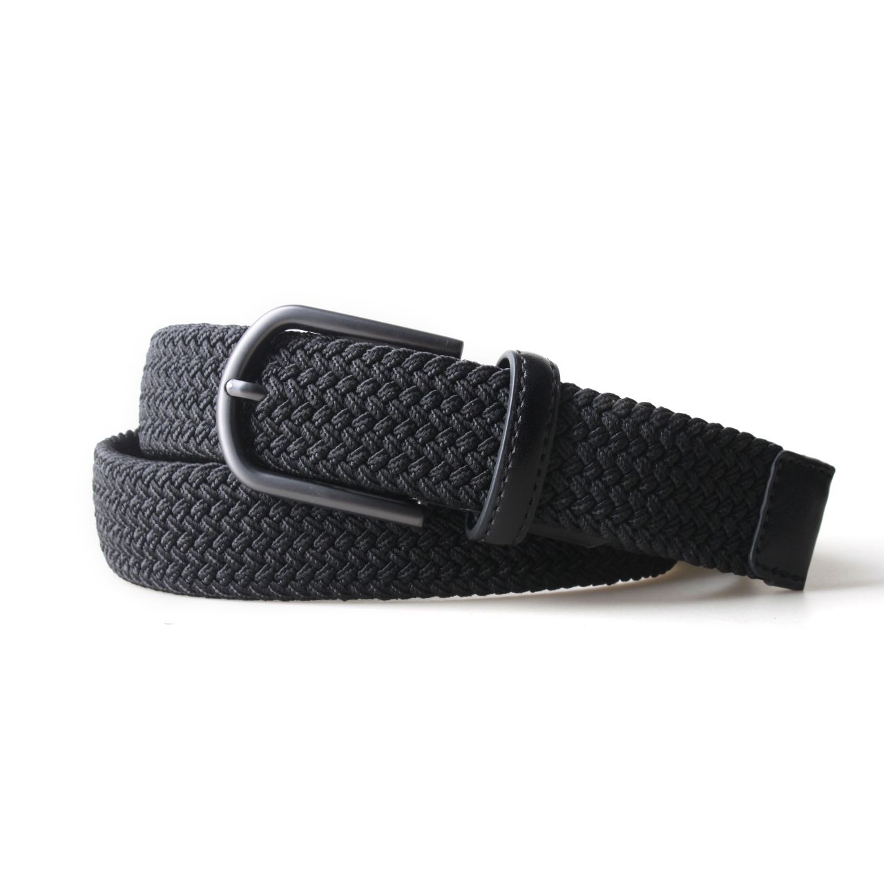 Reid Stretch 3.5 CM Belt featuring a braided design and leather loop, perfect for versatile styling.