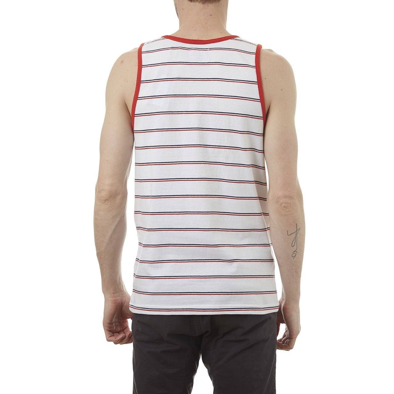 Ronald Tank featuring yarn dye stripes and a patch pocket, made from 100% cotton in an eco-friendly factory.