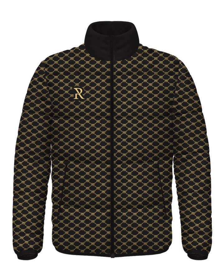 Rose Paulino Men's Official Puffer Coat in a stylish baffle-quilted design, featuring a packable hood and durable ripstop shell.