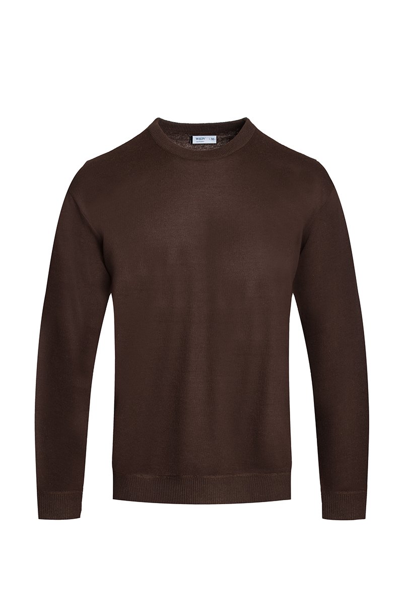 A stylish round neck knit sweater in a regular fit, made from 100% polyester, perfect for layering and everyday wear.