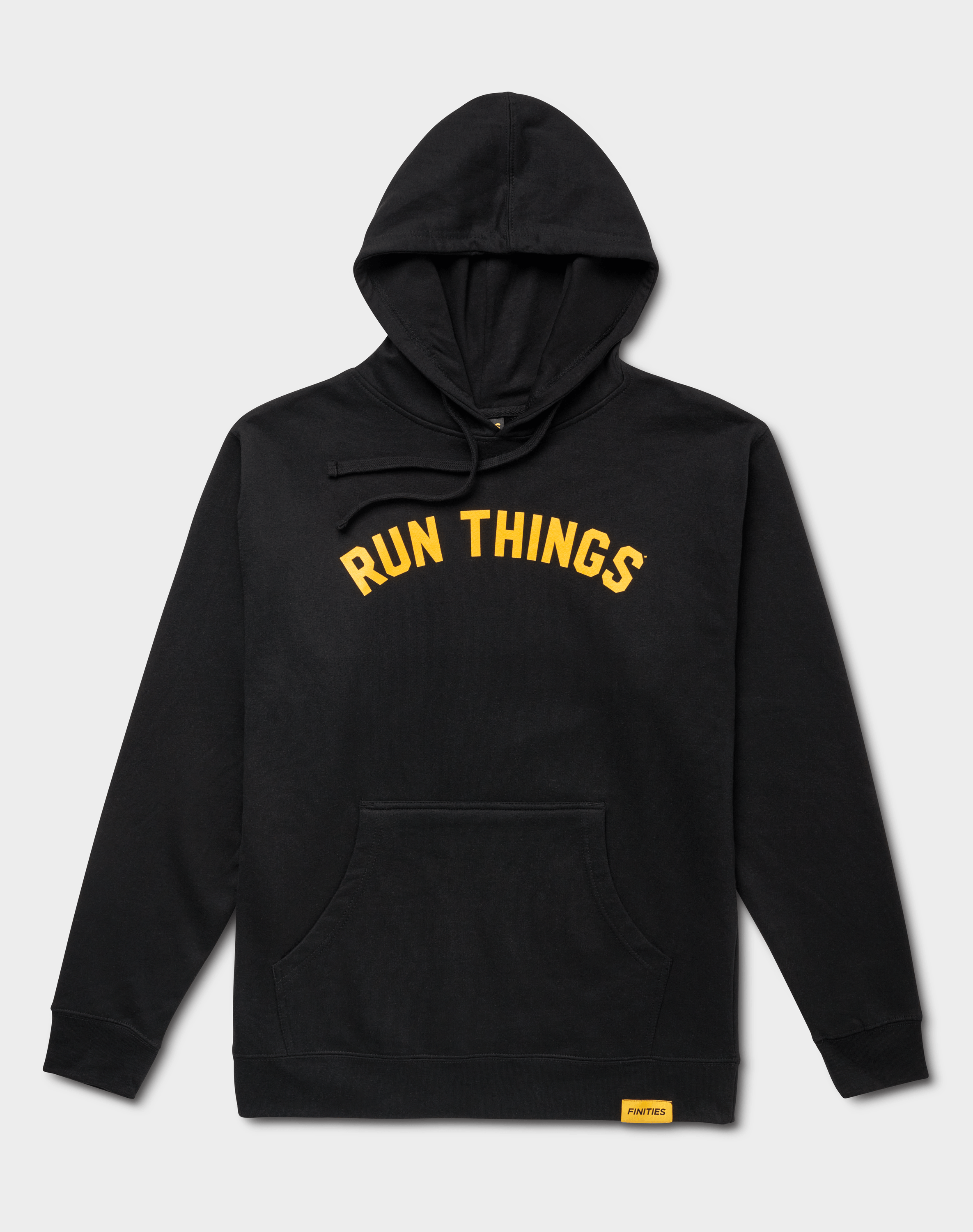 Men's Run Things® Arch Hoodie in premium fleece with logo, adjustable hood, and kangaroo pocket.