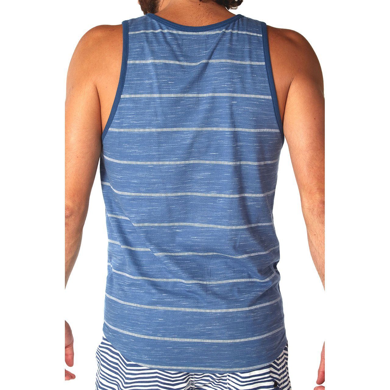 Ryder Tank top featuring an all-over print design, made from 90% cotton and 10% polyester, showcasing eco-friendly manufacturing.