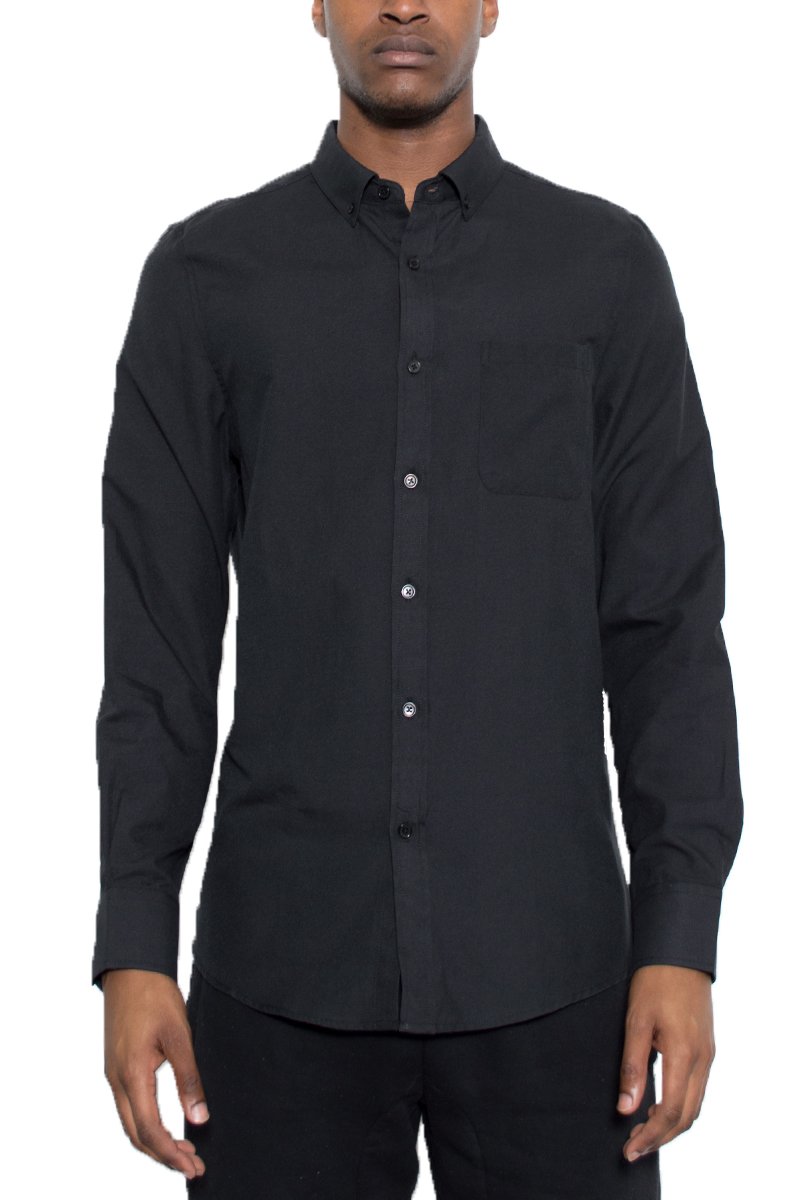 A stylish Signature Long Sleeve Button Down Shirt in a classic design, showcasing its quality fabric and tailored fit.