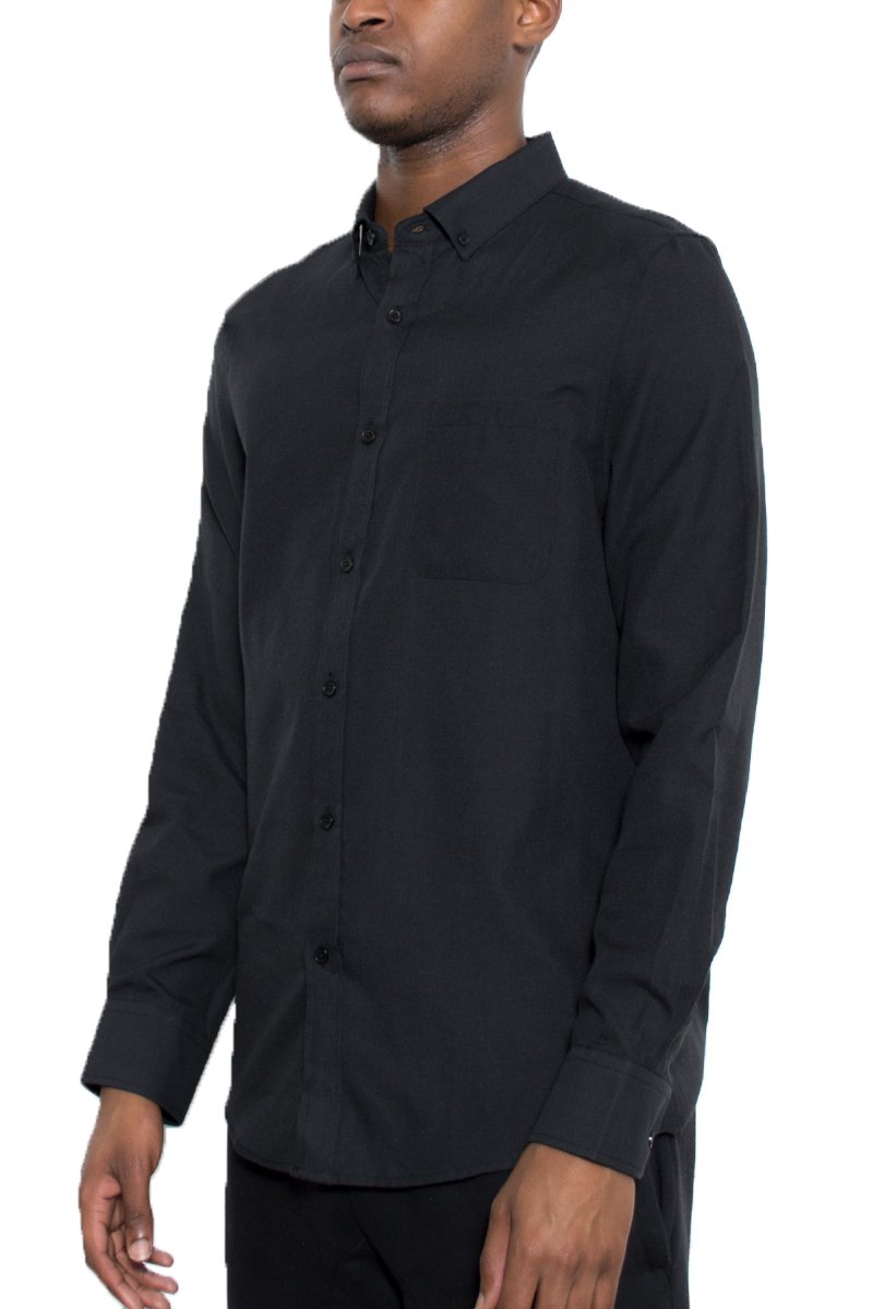 A stylish Signature Long Sleeve Button Down Shirt in a classic design, showcasing its quality fabric and tailored fit.