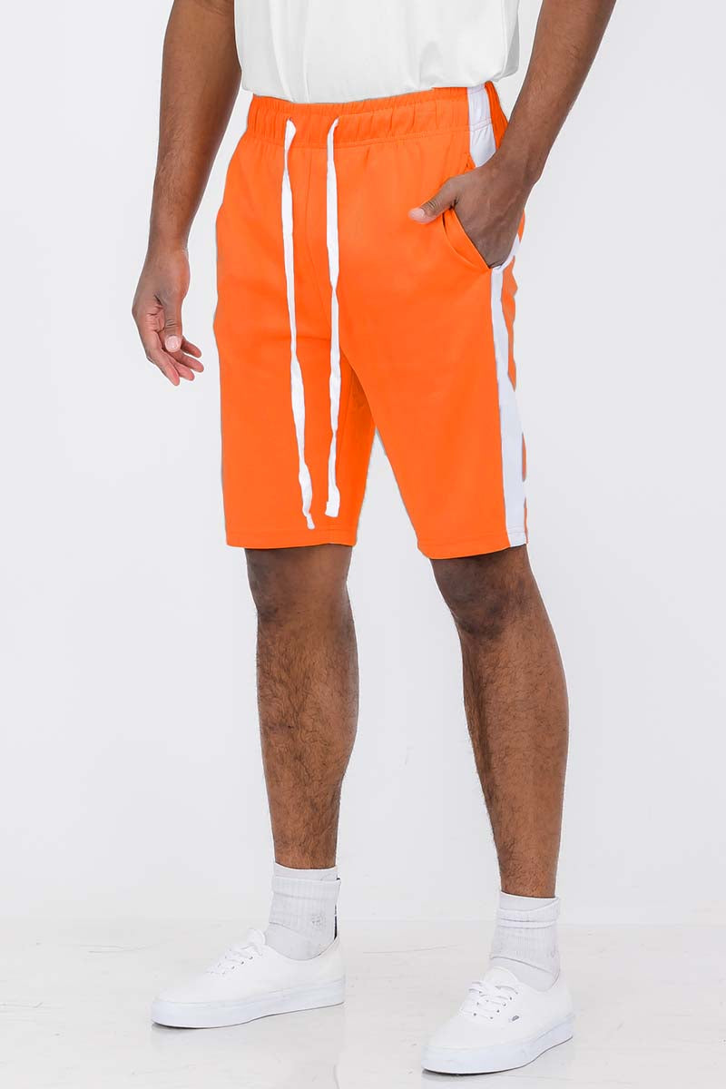 A pair of stylish Single Stripe Shorts featuring an elastic waist and drawstring, designed for comfort and casual wear.