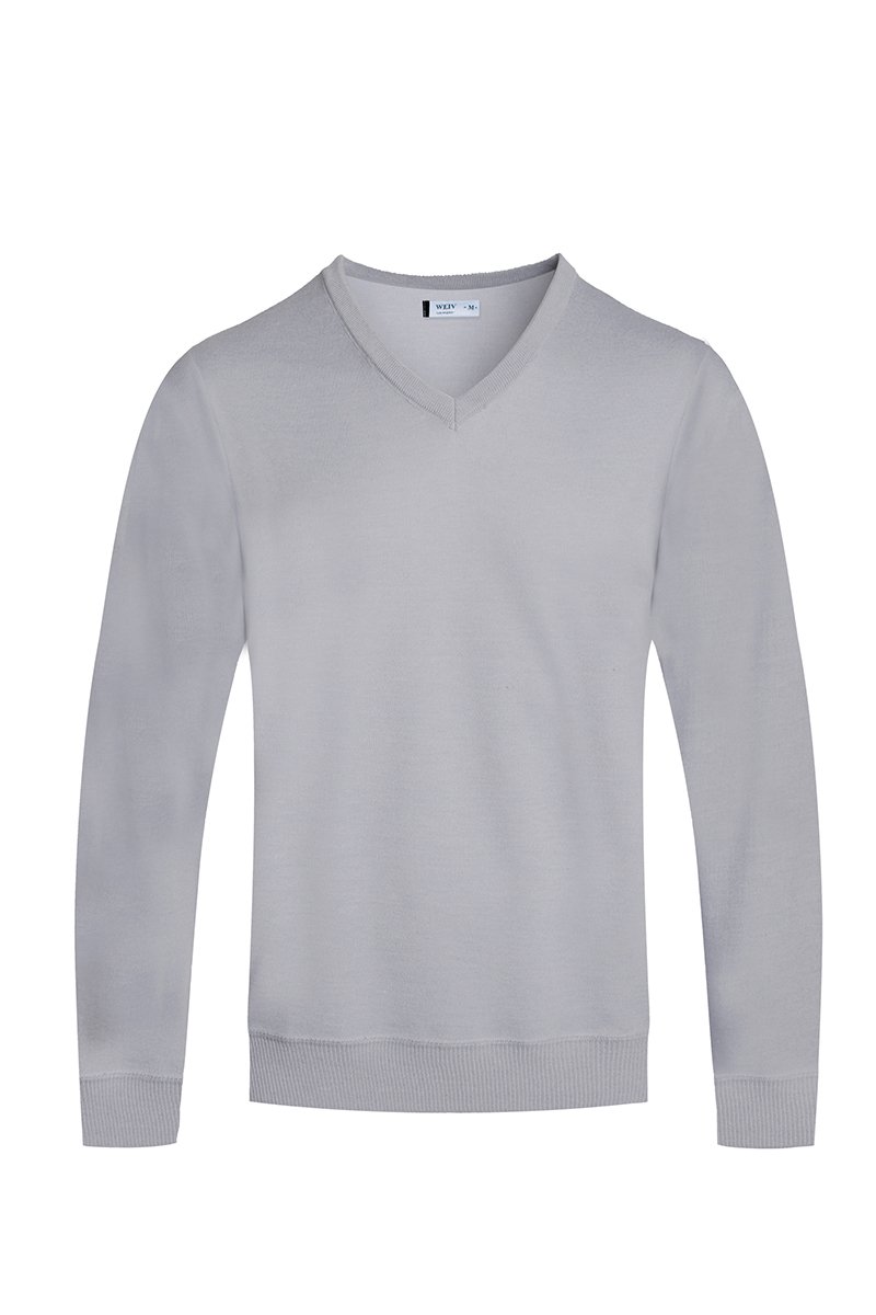 Men's Solid Vneck Knit Pullover Sweater in a stylish design, made from 100% polyester, showcasing its V-neck and regular fit.