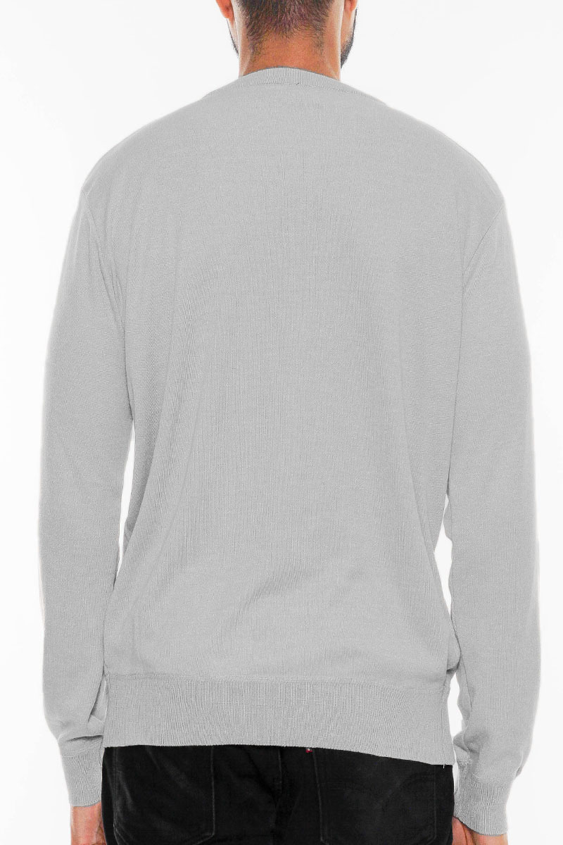 Men's Solid Vneck Knit Pullover Sweater in a stylish design, made from 100% polyester, showcasing its V-neck and regular fit.