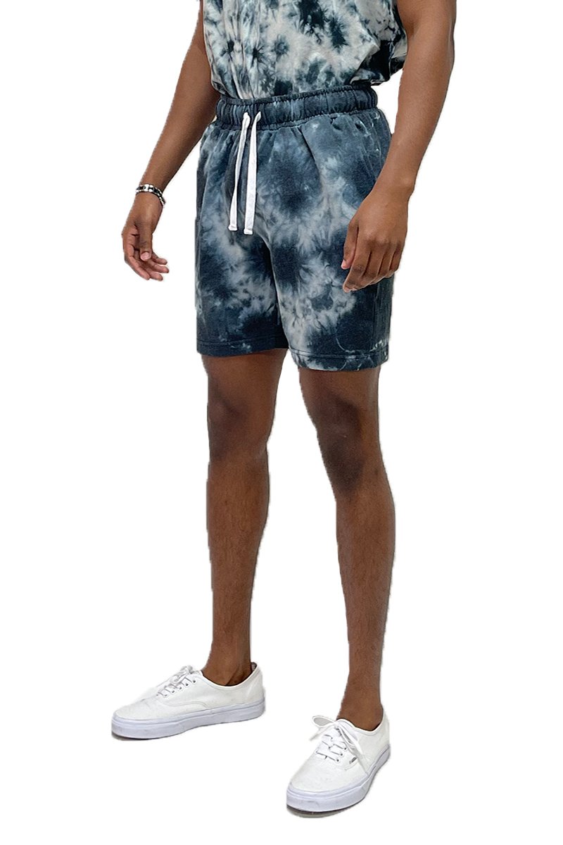 Colorful Splatter Tye Dye Shorts with elastic waist and pockets, perfect for summer wear.