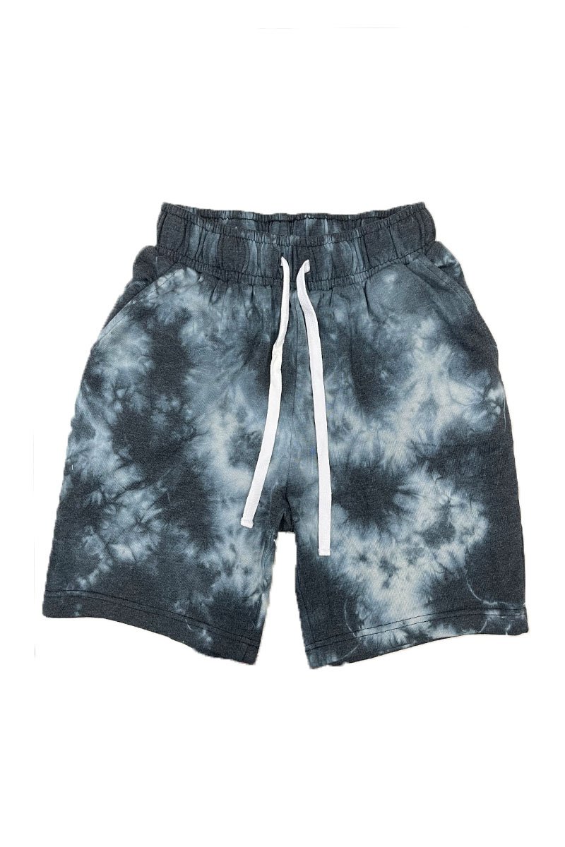 Colorful Splatter Tye Dye Shorts with elastic waist and pockets, perfect for summer wear.