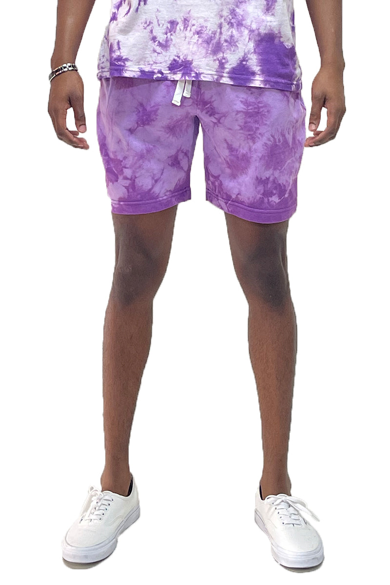 Colorful Splatter Tye Dye Shorts with elastic waist and pockets, perfect for summer wear.