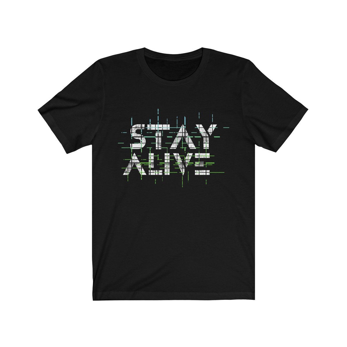 Stay Alive Graphic Short Sleeve Tee in soft cotton with vibrant print, showcasing a casual and stylish design.