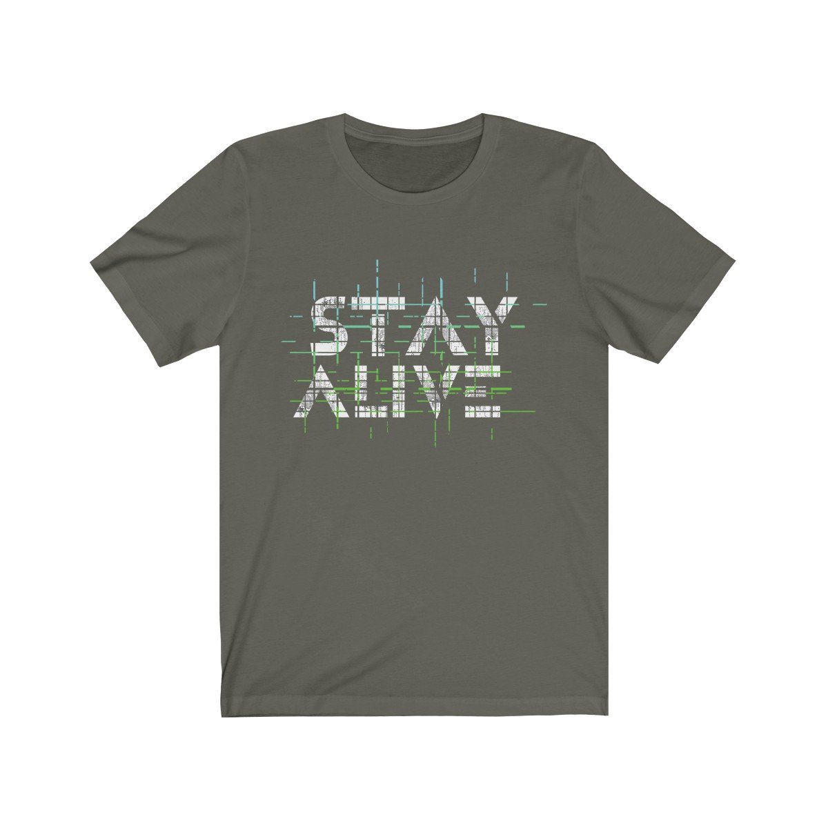 Stay Alive Graphic Short Sleeve Tee in soft cotton with vibrant print, showcasing a casual and stylish design.