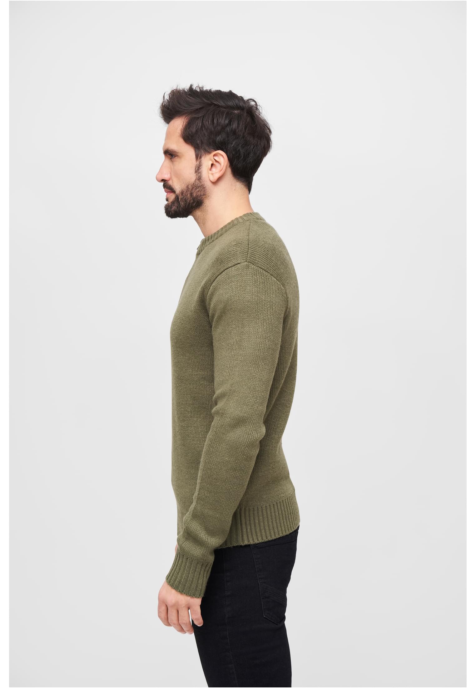 Swiss Army Pullover featuring a round neck and zipper, designed for comfort and style with knitted cuffs and hem.