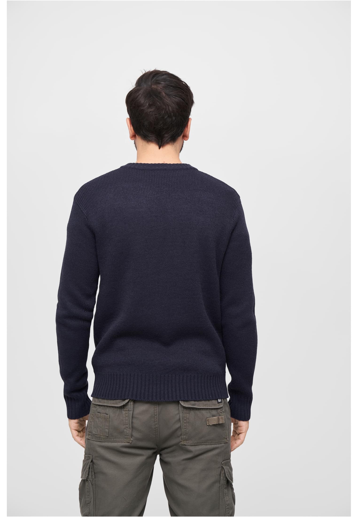 Swiss Army Pullover featuring a round neck and zipper, designed for comfort and style with knitted cuffs and hem.