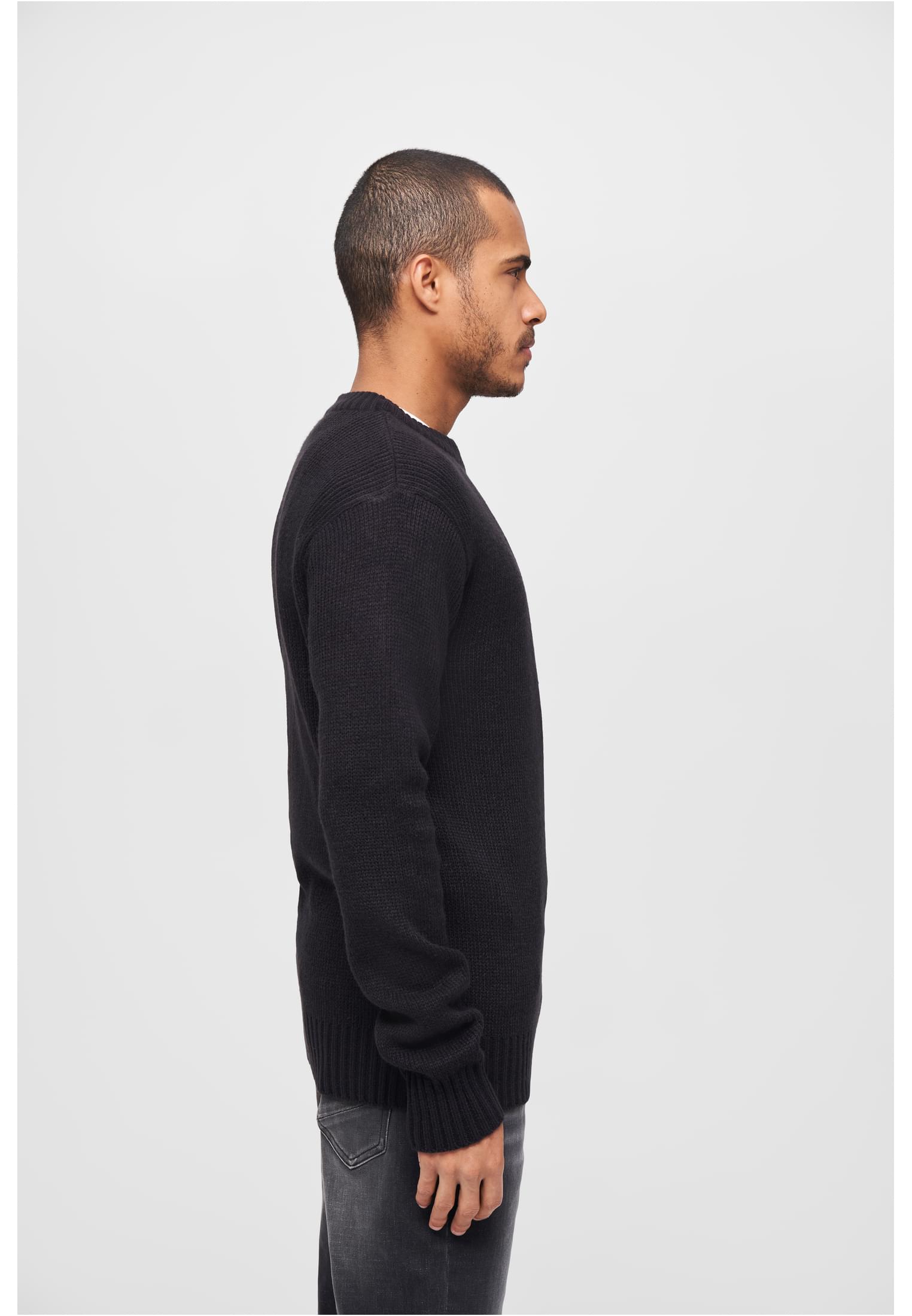 Swiss Army Pullover featuring a round neck and zipper, designed for comfort and style with knitted cuffs and hem.