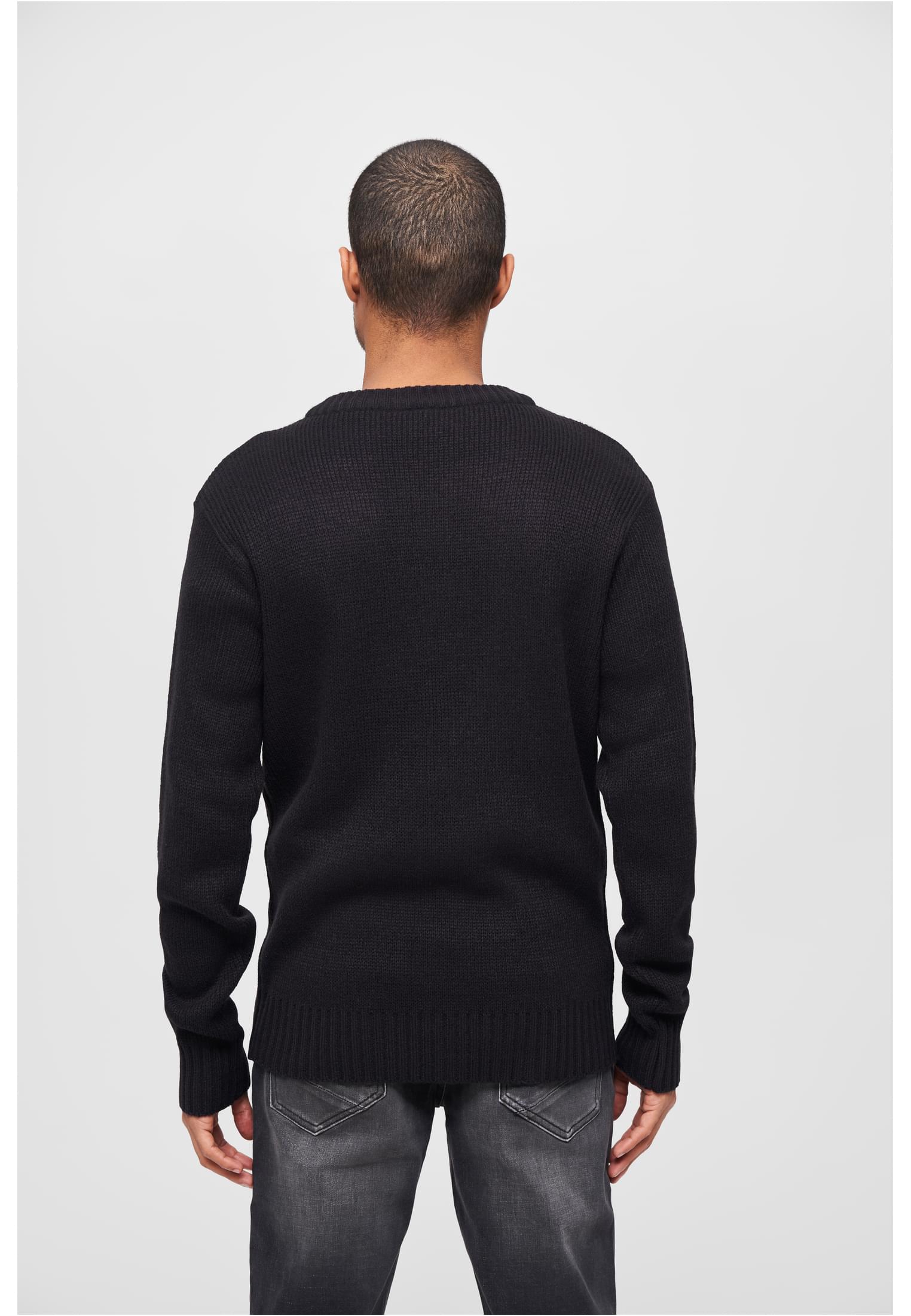 Swiss Army Pullover featuring a round neck and zipper, designed for comfort and style with knitted cuffs and hem.