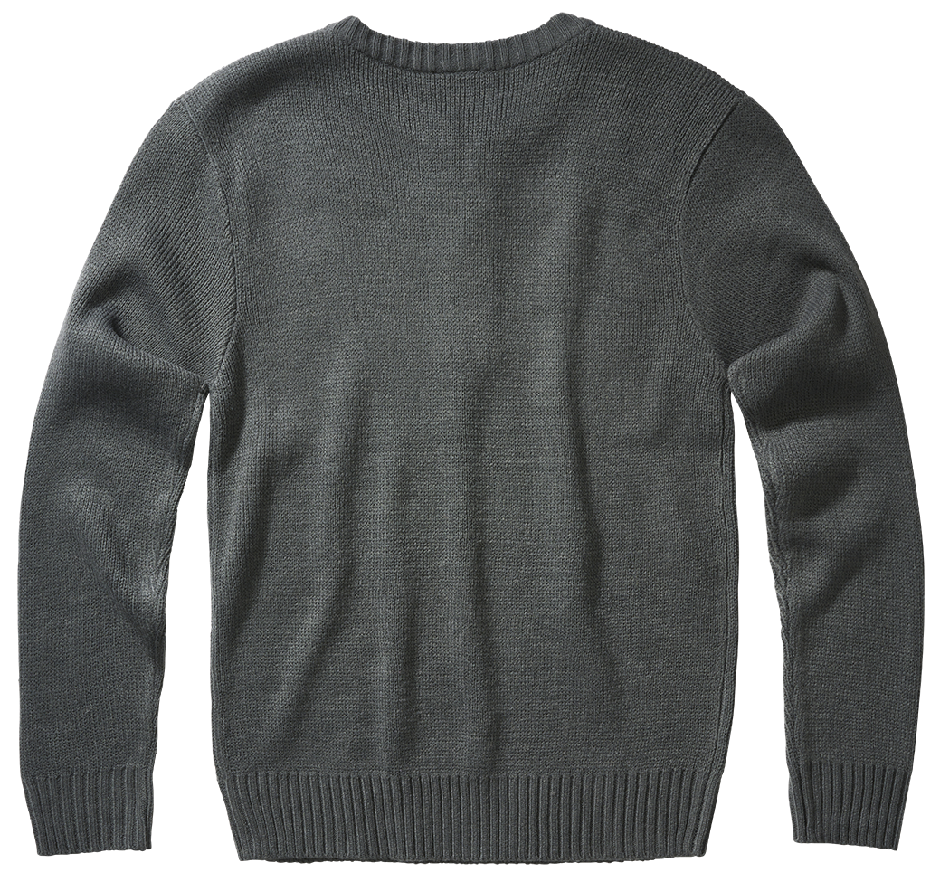 Swiss Army Pullover featuring a round neck and zipper, designed for comfort and style with knitted cuffs and hem.