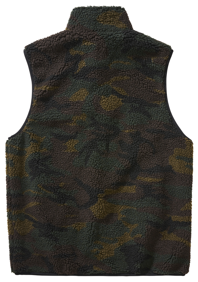 Cozy Teddy Fleece Vest with deep-pile fleece exterior and breathable mesh lining, featuring multiple zippered pockets and a stand-up collar.