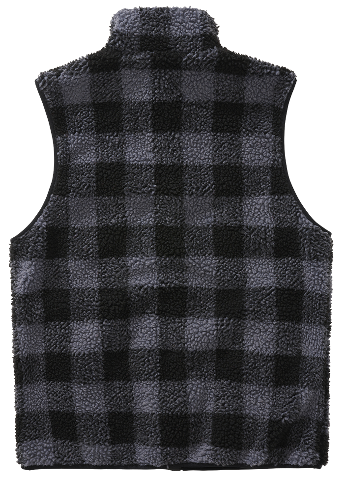 Cozy Teddy Fleece Vest with deep-pile fleece exterior and breathable mesh lining, featuring multiple zippered pockets and a stand-up collar.