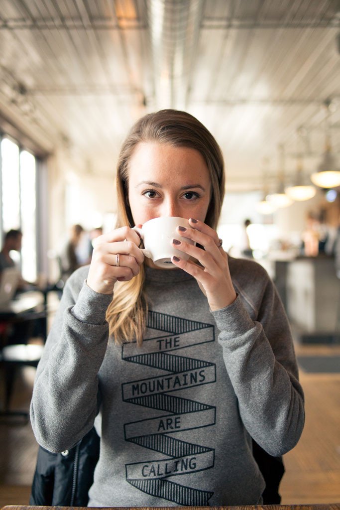 A cozy Mountains Crewneck sweatshirt featuring a clean graphic design inspired by nature, made from soft cotton and polyester blend.