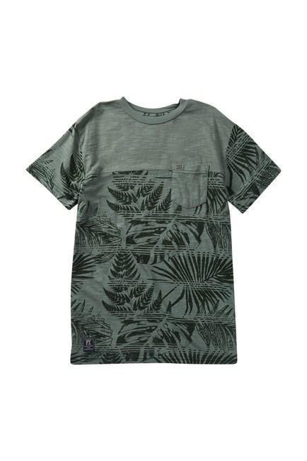 Titus Tee for boys featuring vibrant palm leaves design and patch pocket, perfect for casual wear.